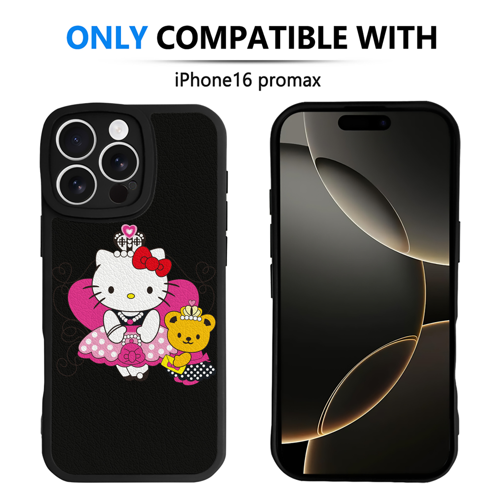 （画像用） Hello Kitty ハローキティ 【iPhone 16シリーズ対応】シリコンスマホケース（レザー調） 材質：シリコン